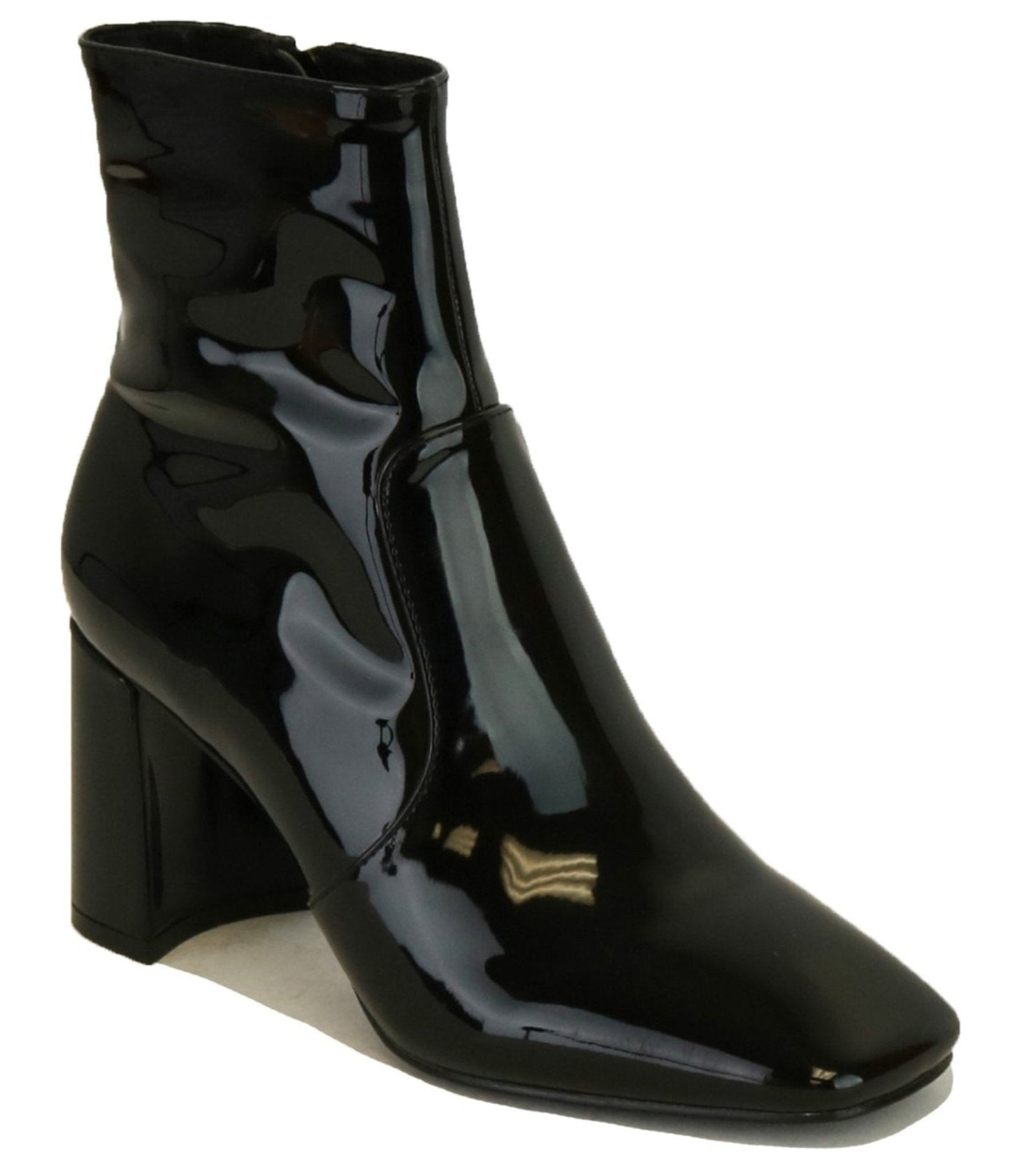 1960s Black Patent Leatherette Ankle Boots