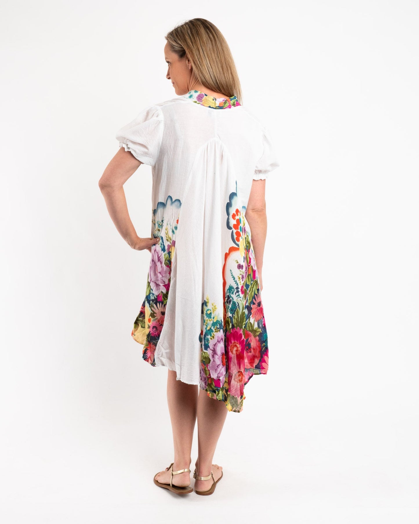 Loose Flowing Cap-sleeve A-line Dress