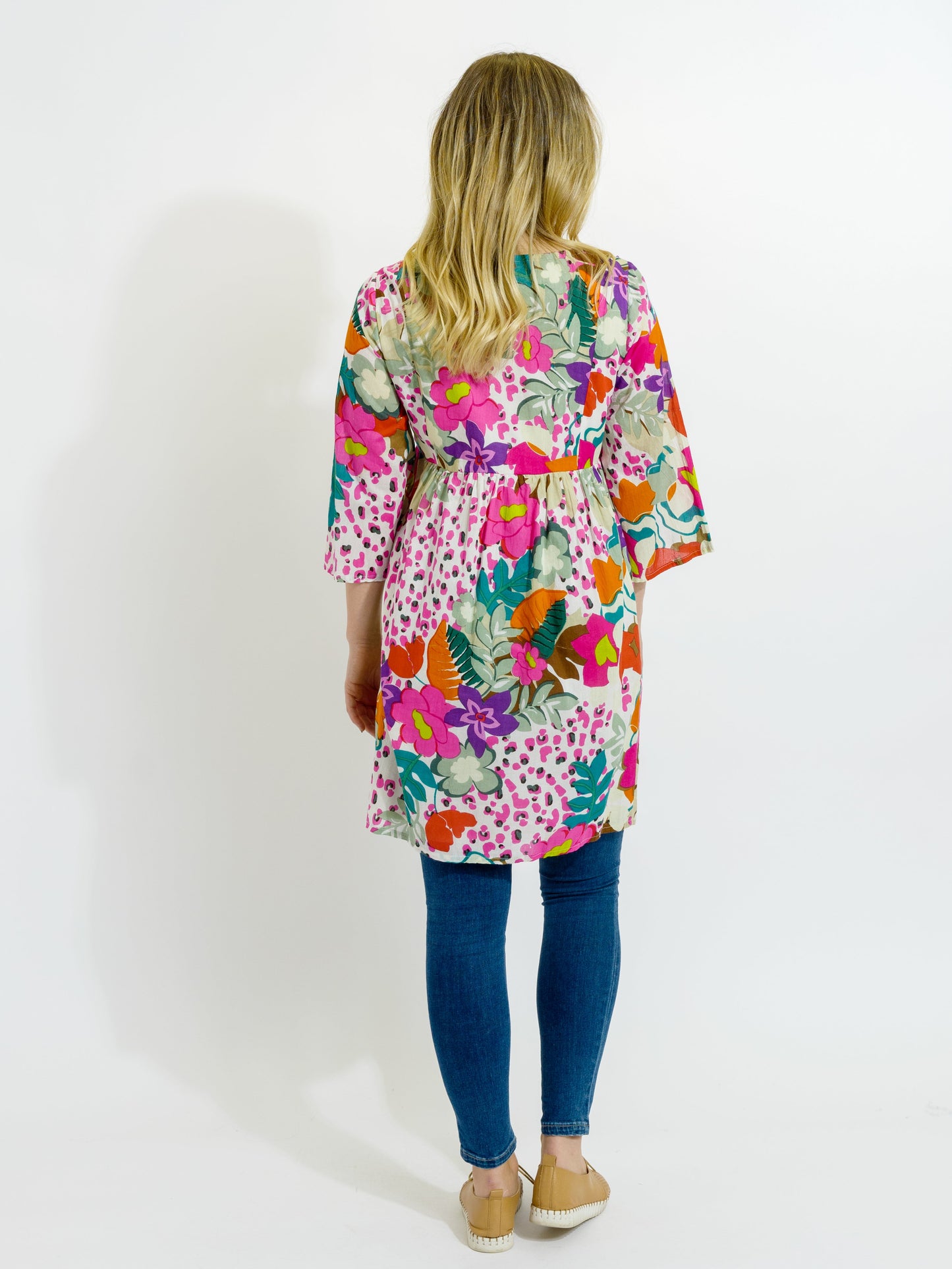 Billinudgel Dress in Fresh Pink Floral