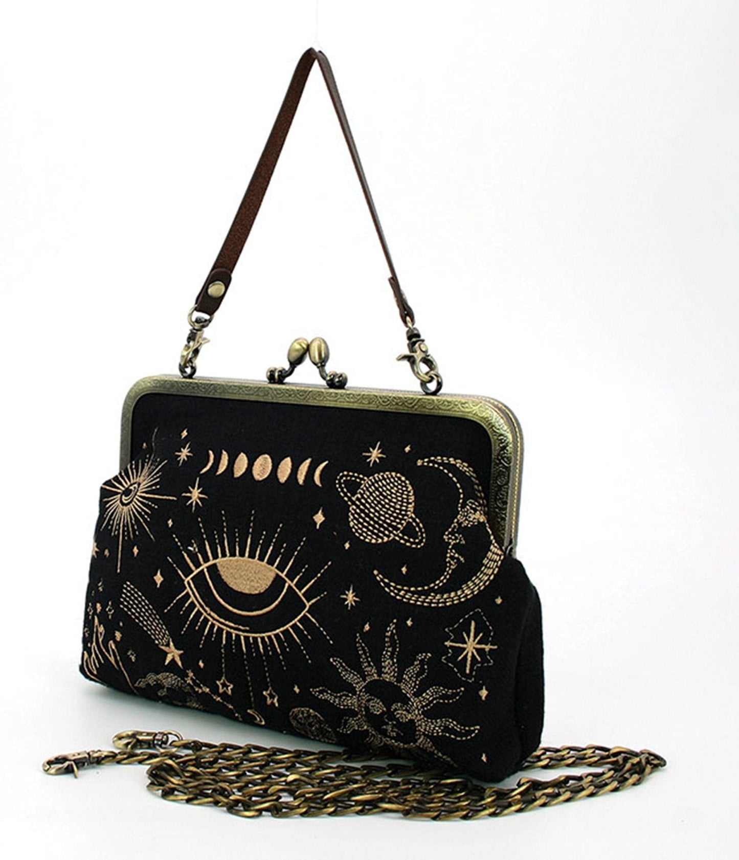 Black & Gold Celestial Handbag