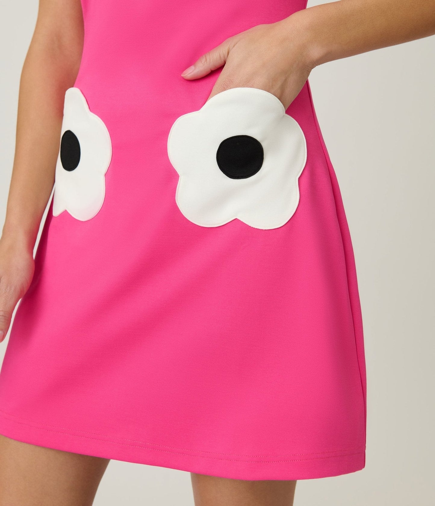 Smak Parlour Hot Pink & White Flower Pocket Dress