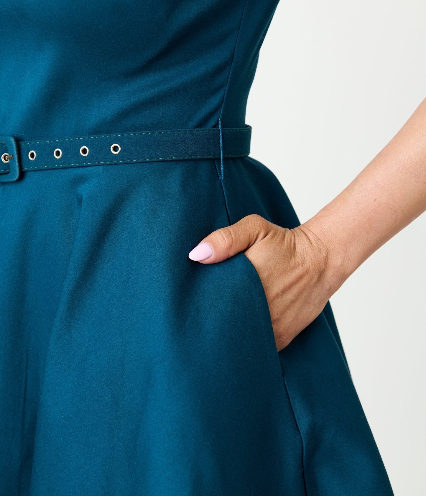 Unique Vintage Dark Teal Devon Swing Dress