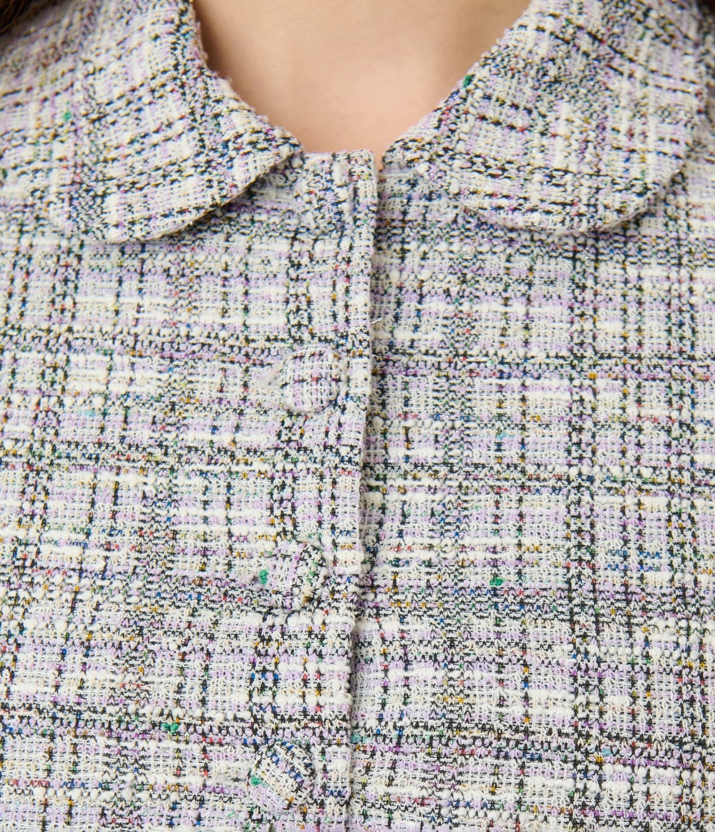 Unique Vintage Lavender Plaid Boucle Peplum Jacket