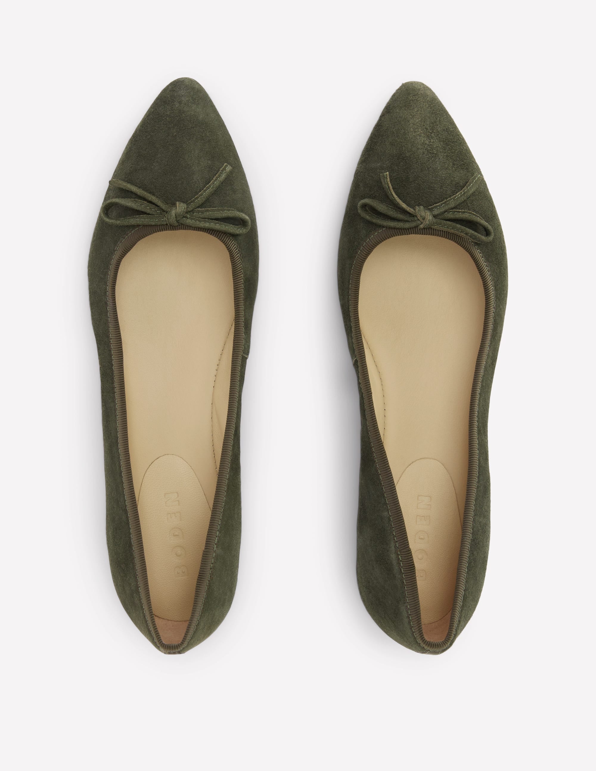 Point Flexi Sole Flats-Dark Moss