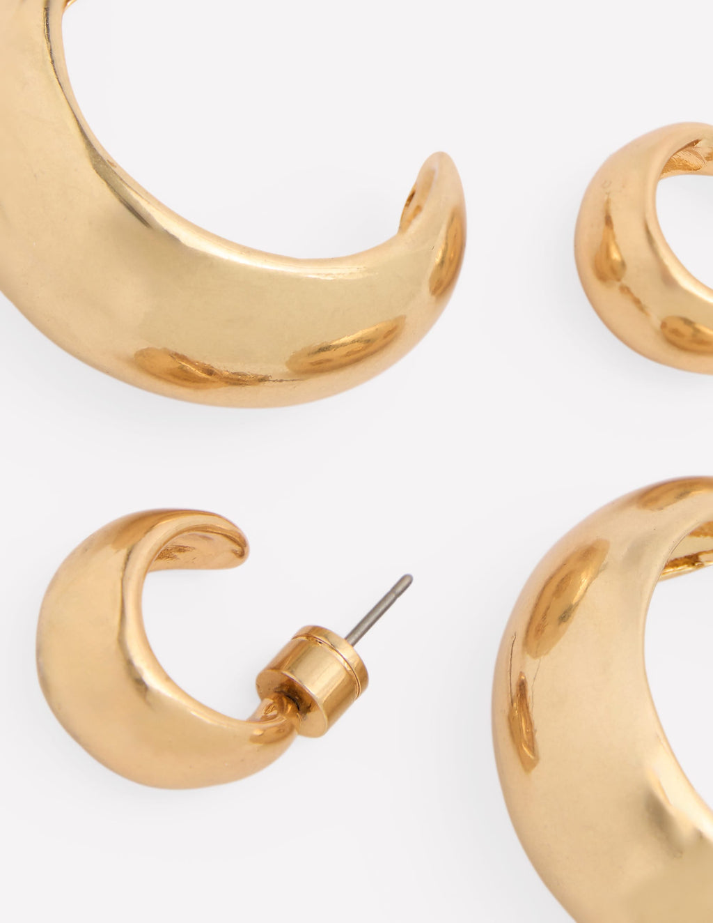 Smooth Dome 2-pack Earrings-Gold Colour