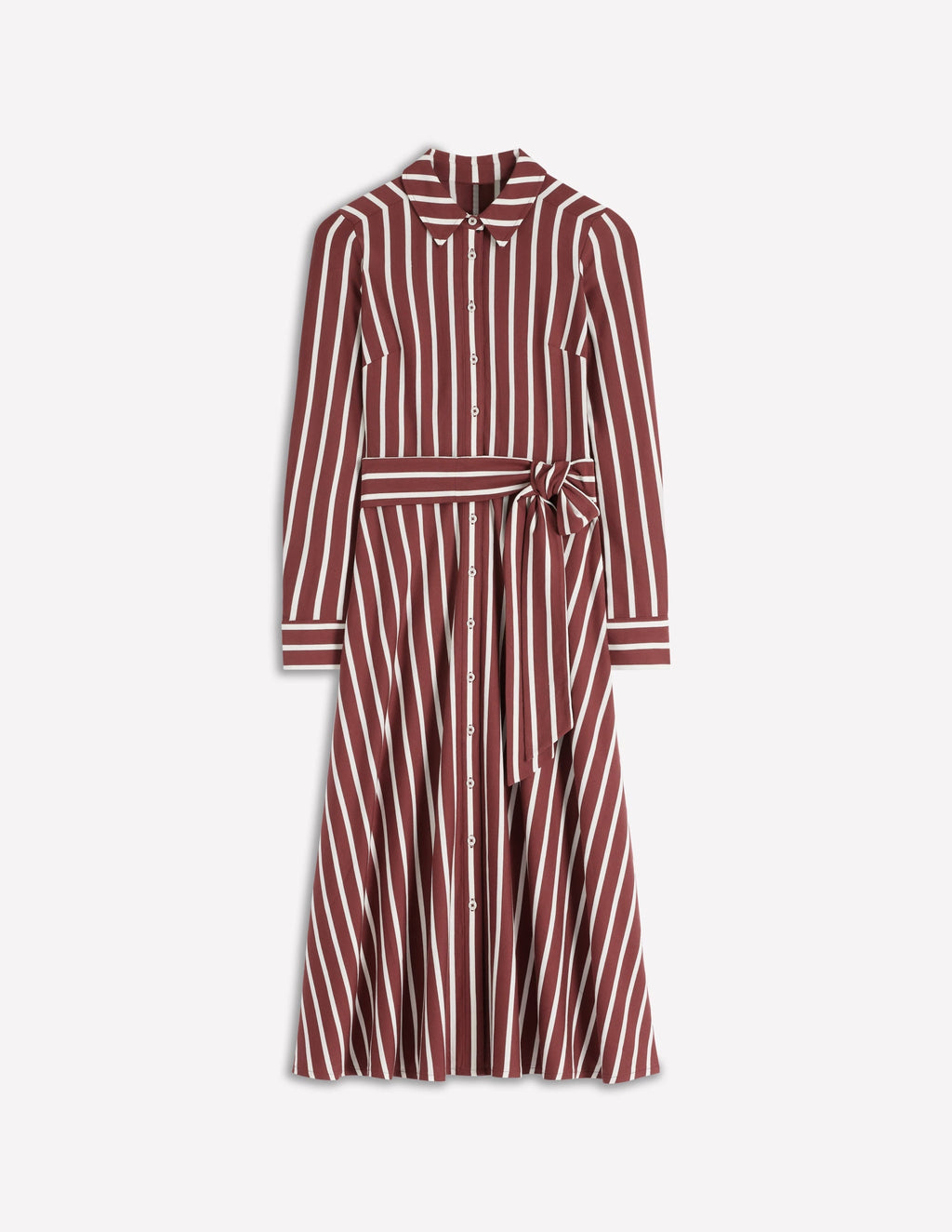 Marcia Jersey Shirt Dress-Burnt Orange, Painted Dot