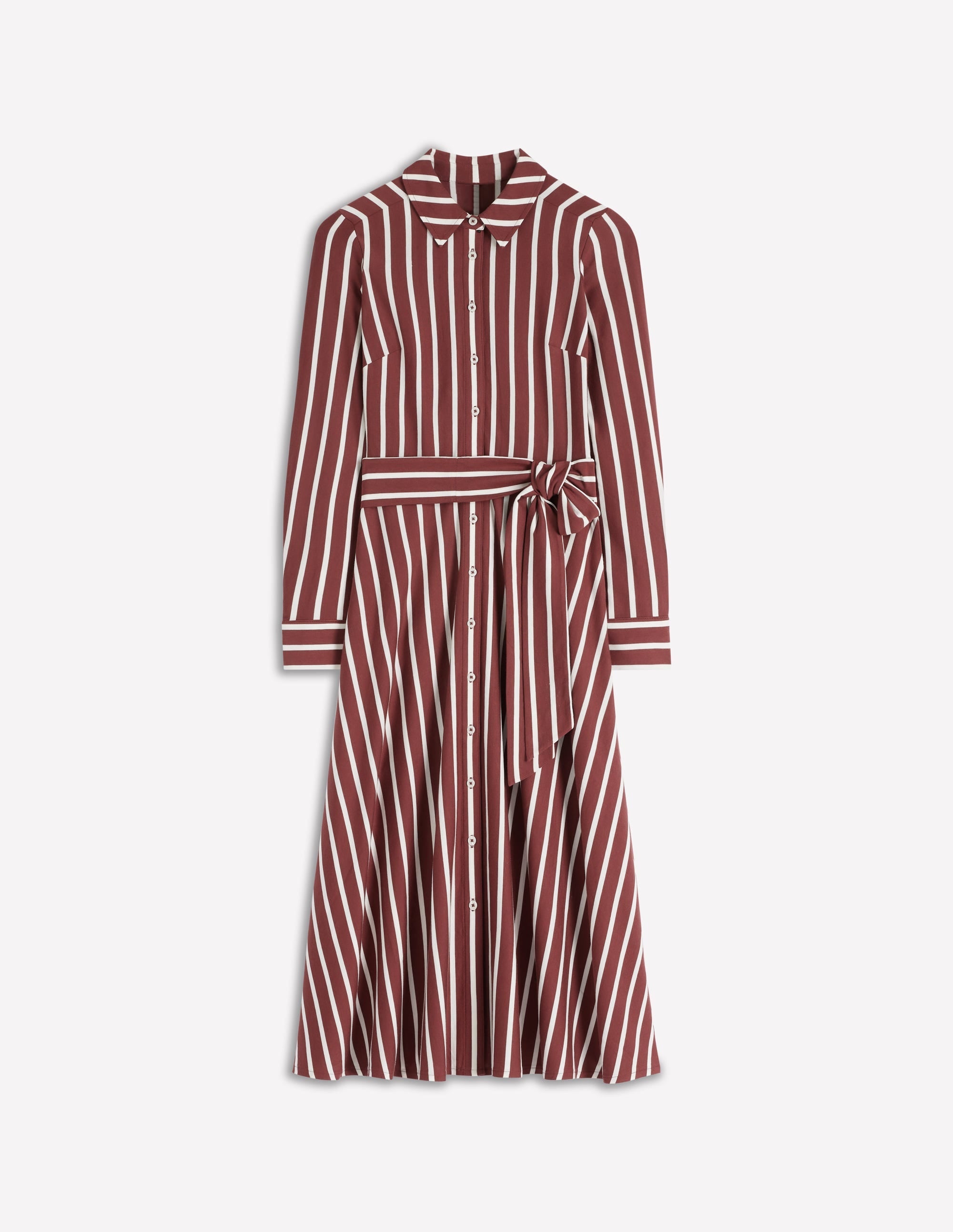 Marcia Jersey Shirt Dress-Burnt Orange, Painted Dot