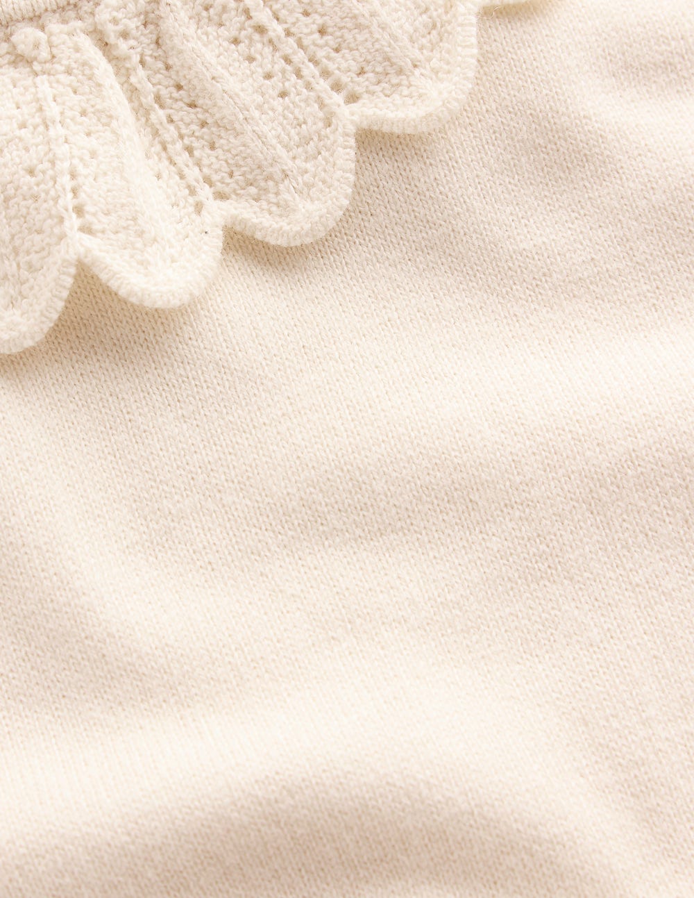 Melina Cotton Ruffle Sweater-Warm Ivory