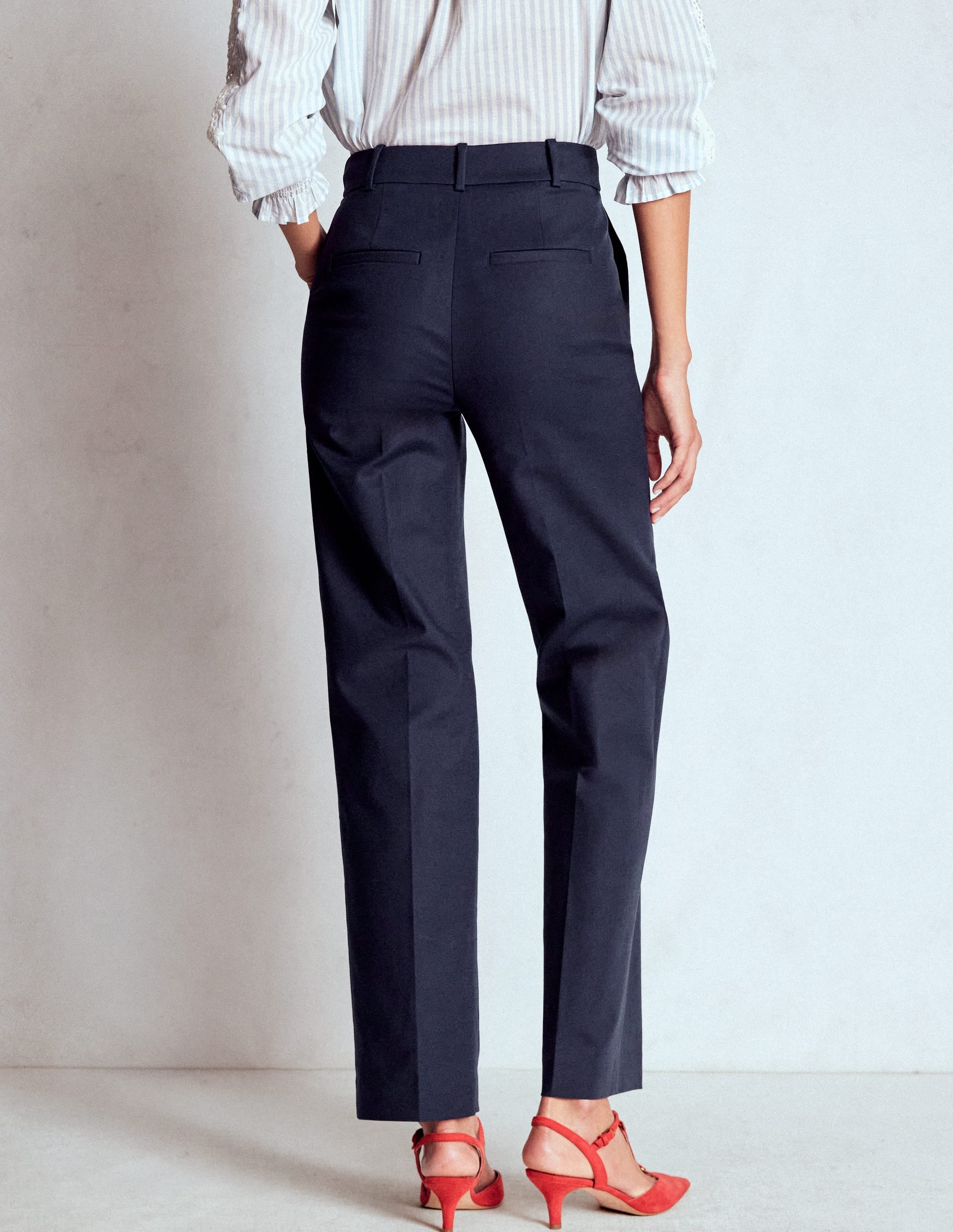 Canonbury Cotton Pants-Navy