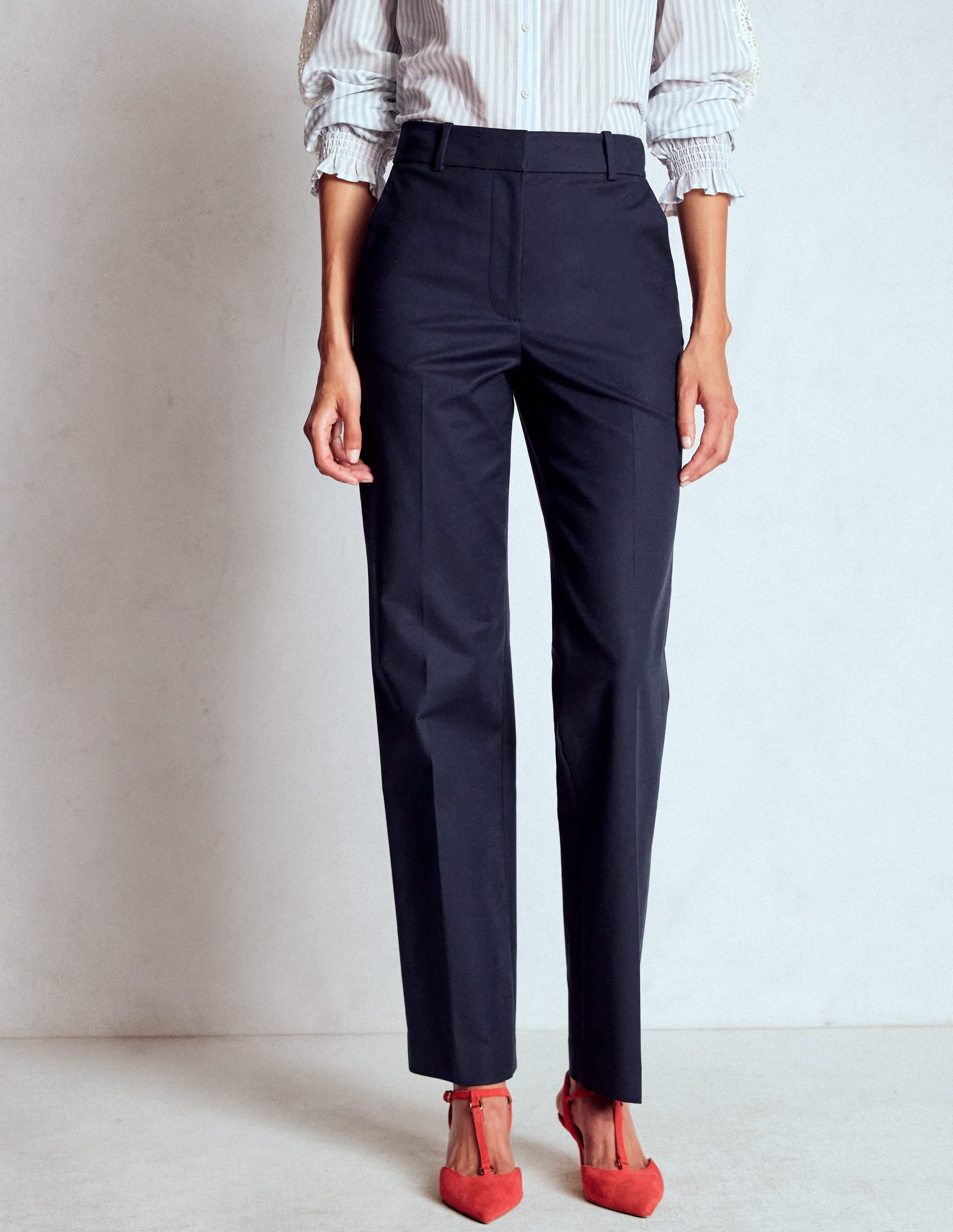Canonbury Cotton Pants-Navy