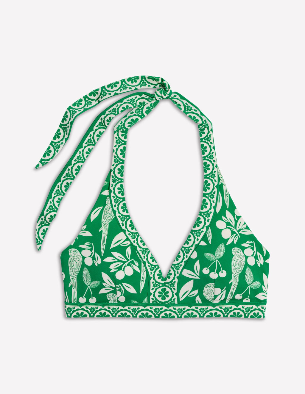 Ios V Panel Bikini Top-Rich Emerald, Ornate Tropics