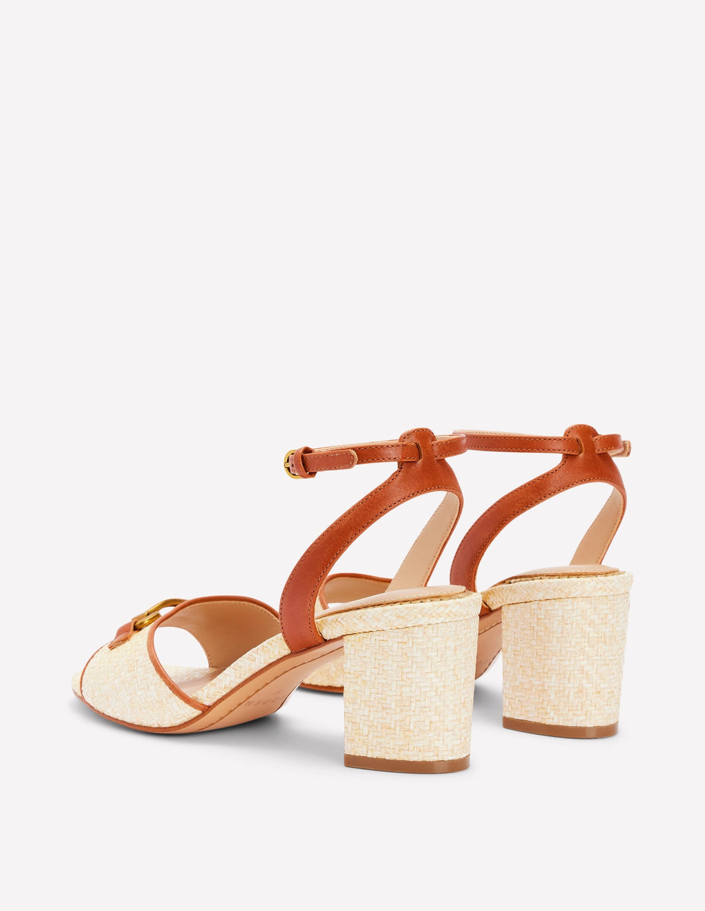 Iris Snaffle Block Heel Sandal-Natural