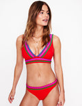 Porto V-neck Bikini Top-Fire Red Rik Rak