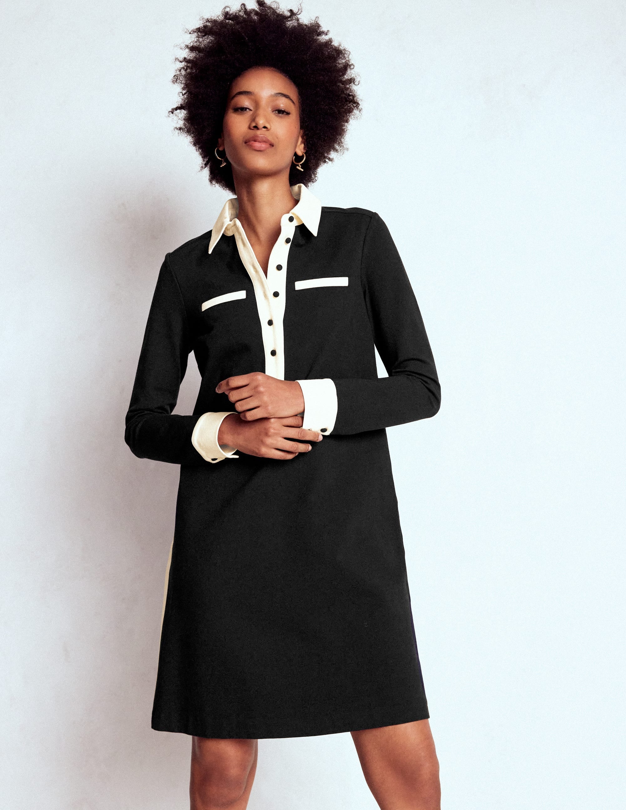 Georgina Ponte Dress-Black & White
