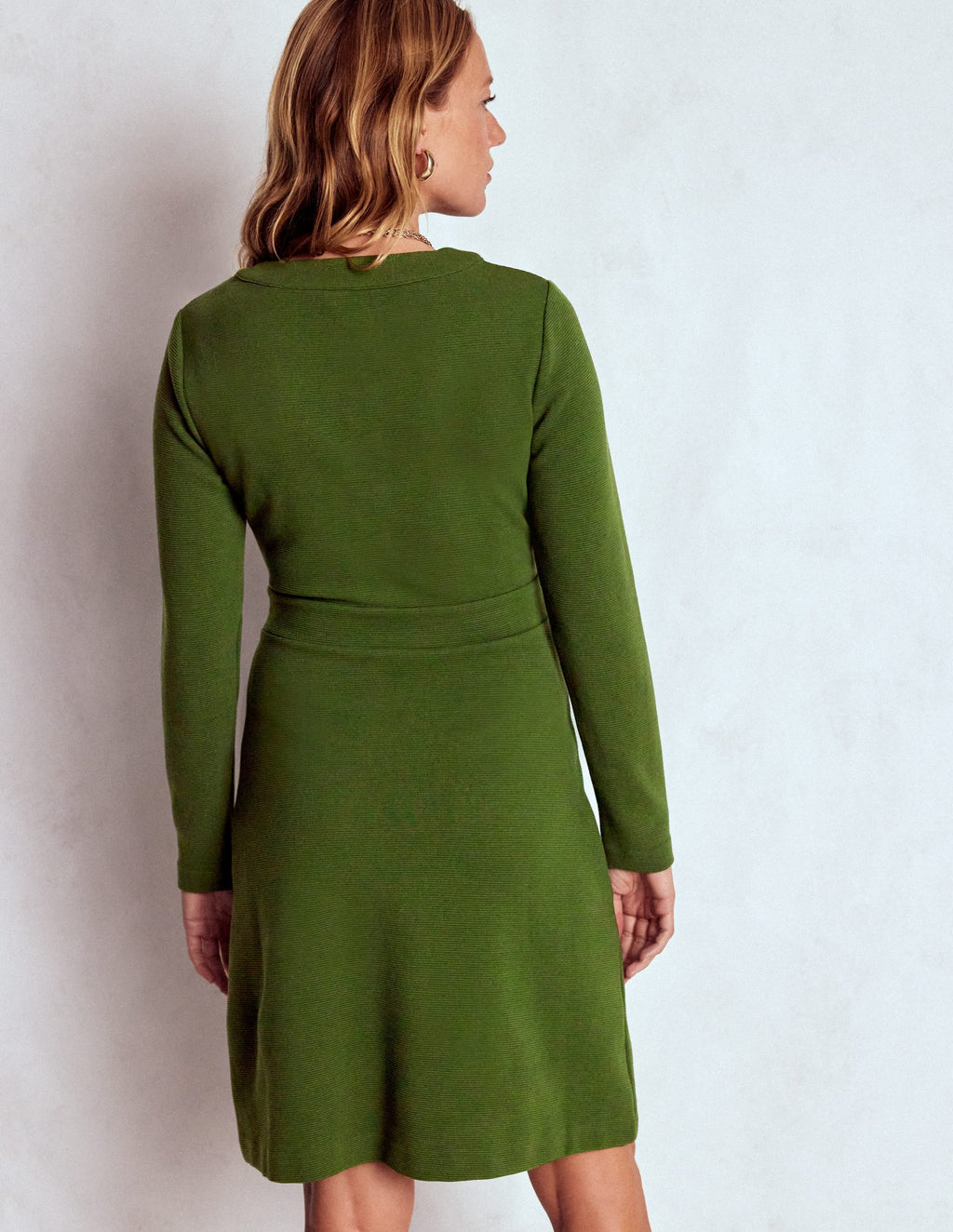 Lavinia Button Shift Dress-Douglas Fir