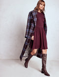 Mila Short Jersey Dress-Dark Cherry