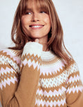Edie Fair Isle Sweater-Camel Melange Fair Isle