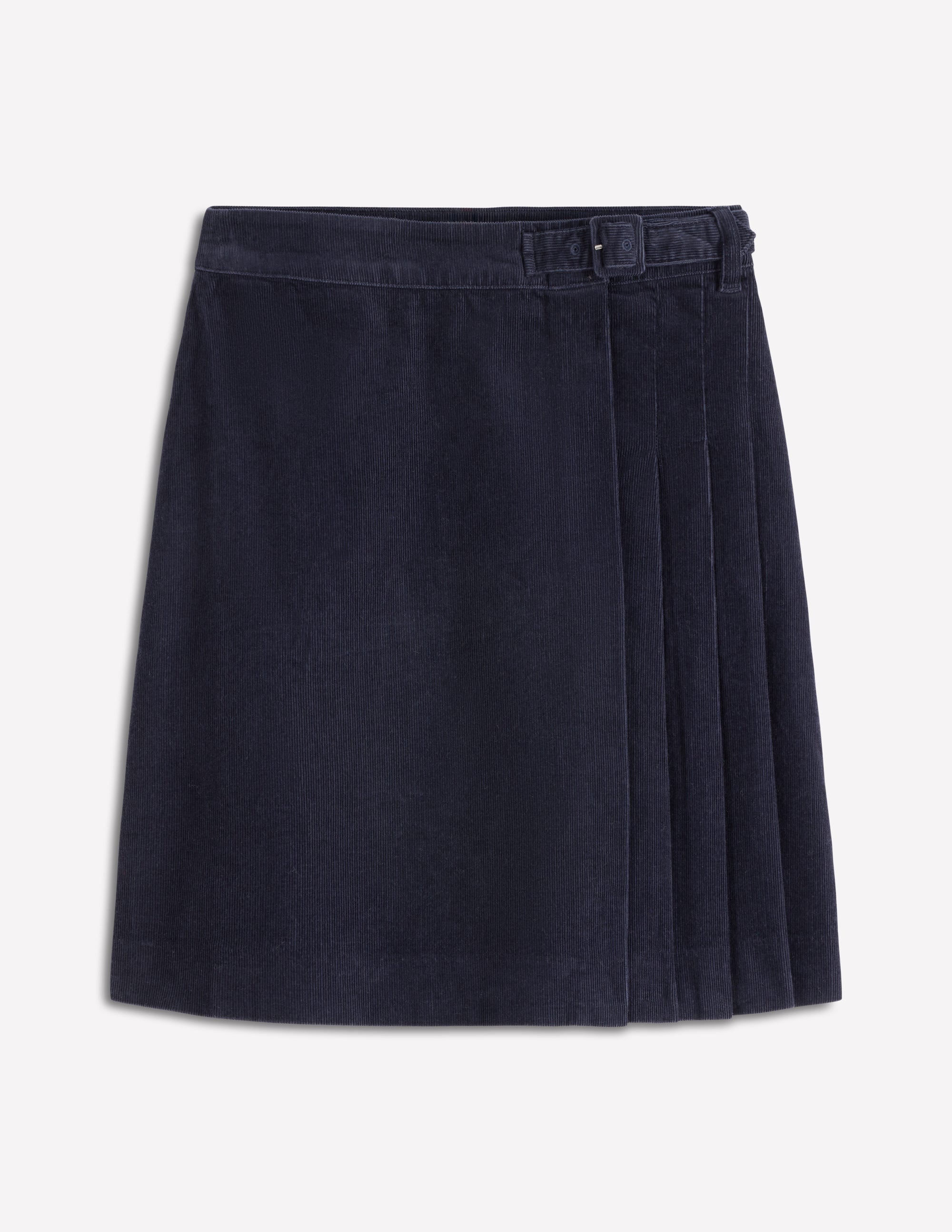 Helen Cord Kilt Skirt-Navy