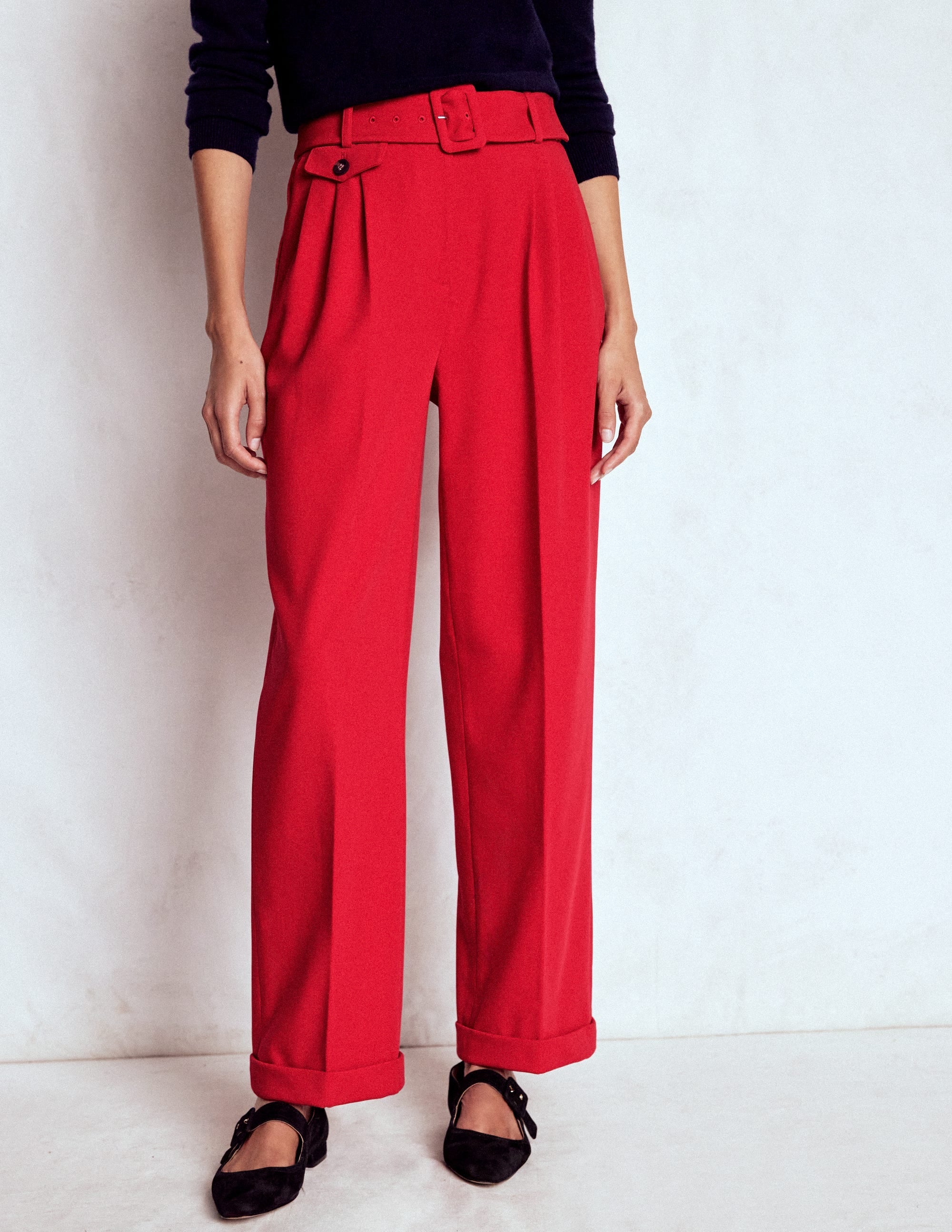 Pleat Front Pants-Chilli Pepper