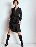 Naomi Long Sleeve Jersey Dress-Black