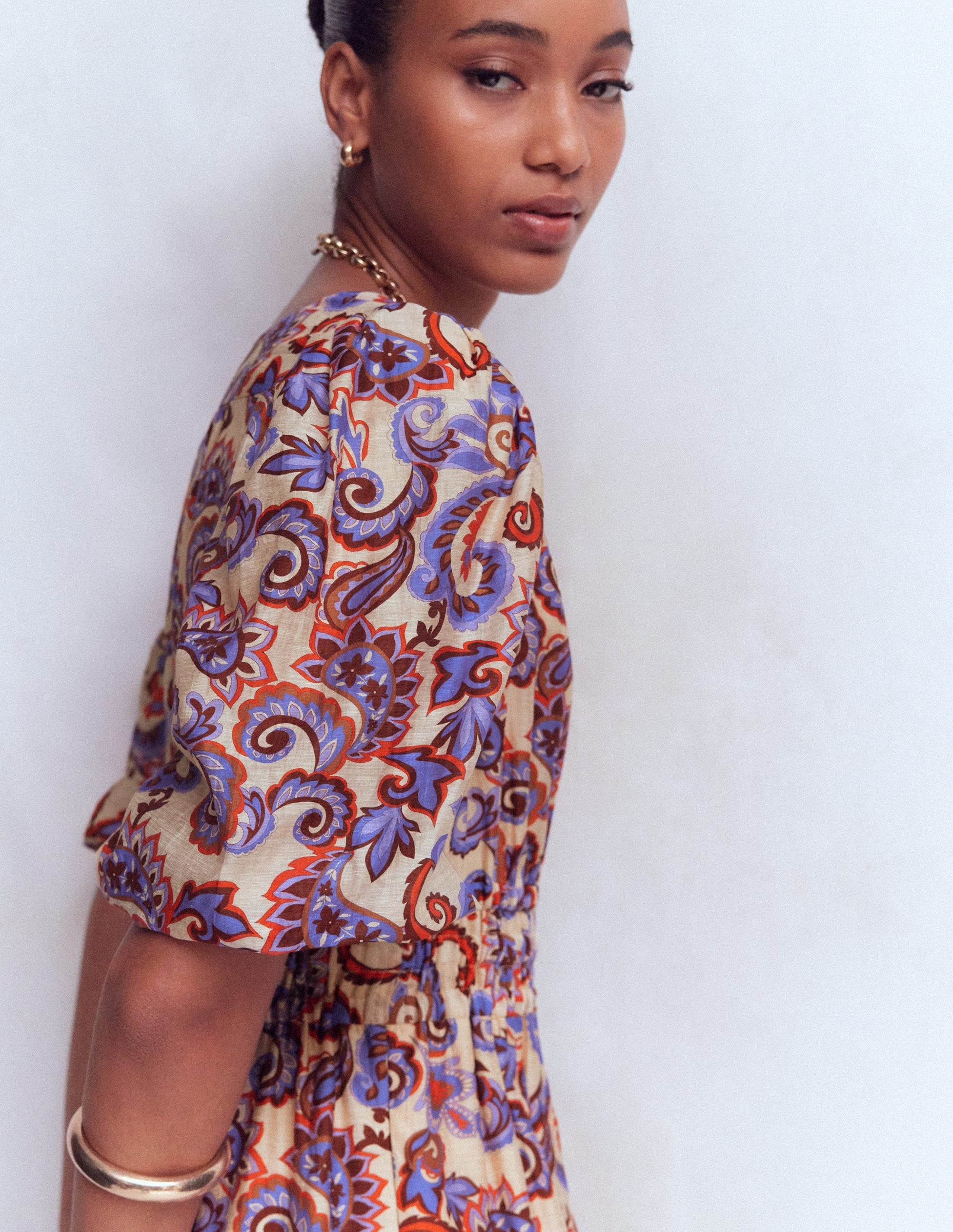 Irene Occasion Dress-Almond Milk, Paisley