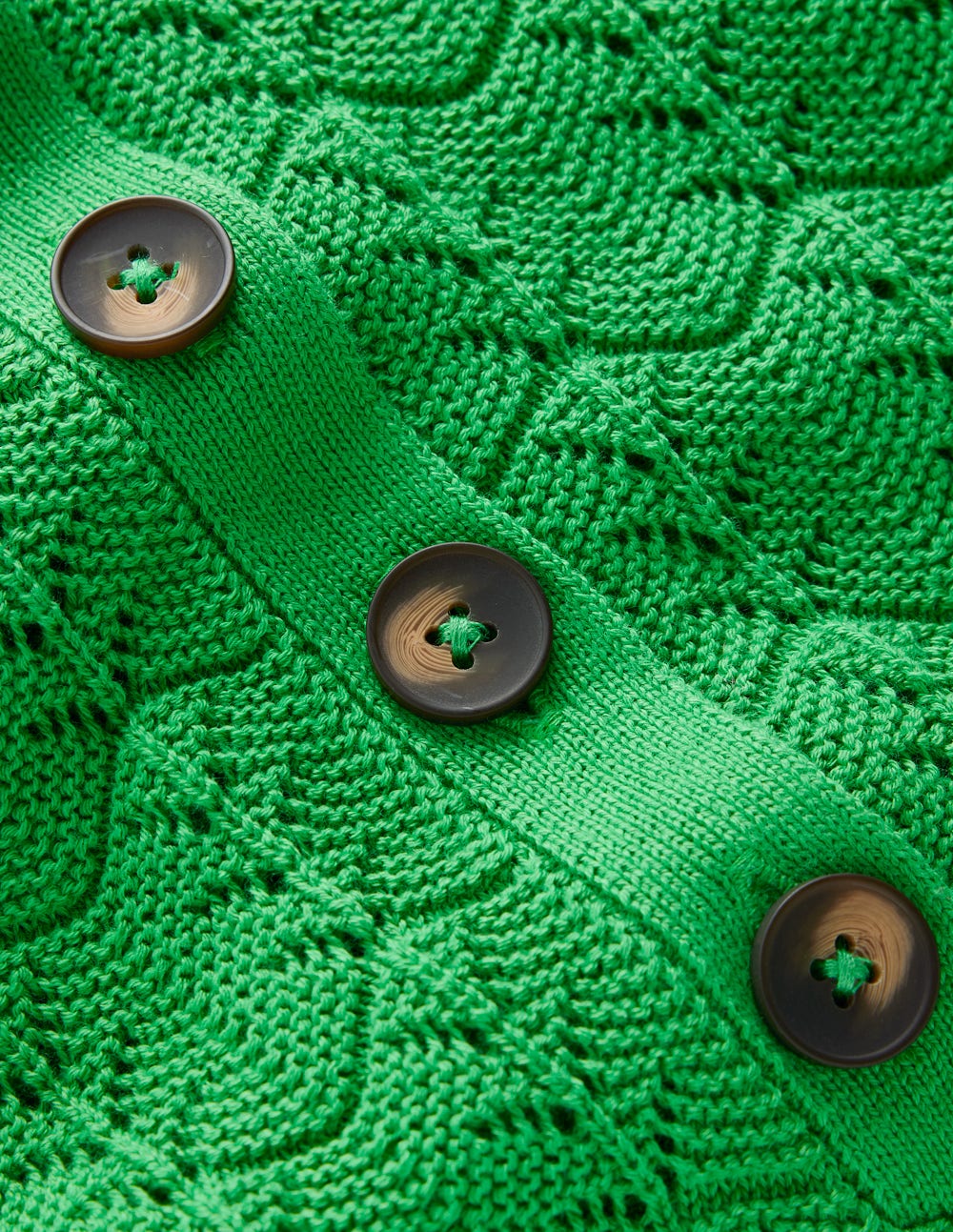 Pointelle Henley T-shirt-Online Lime