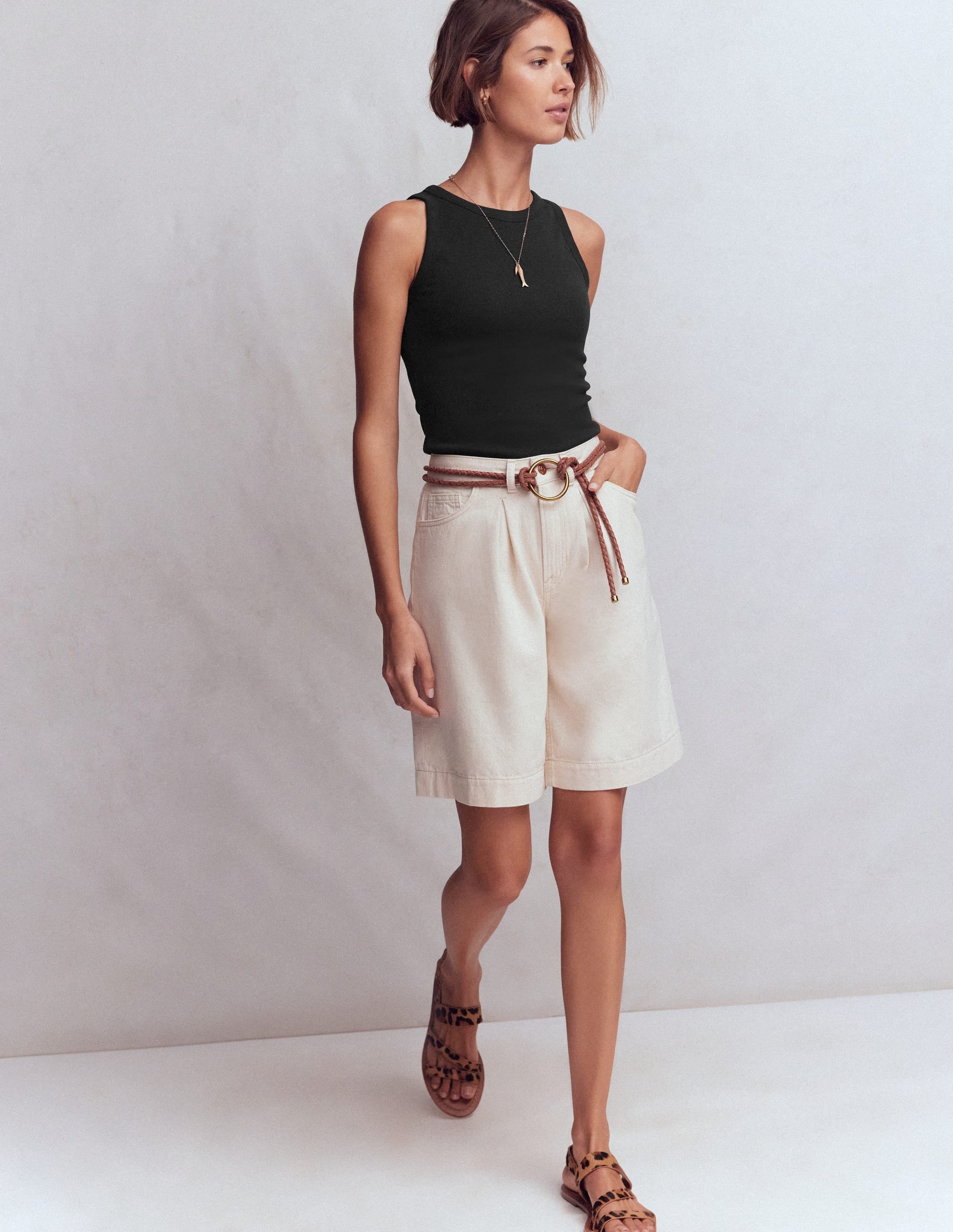 Ribbed Racer Vest-Black