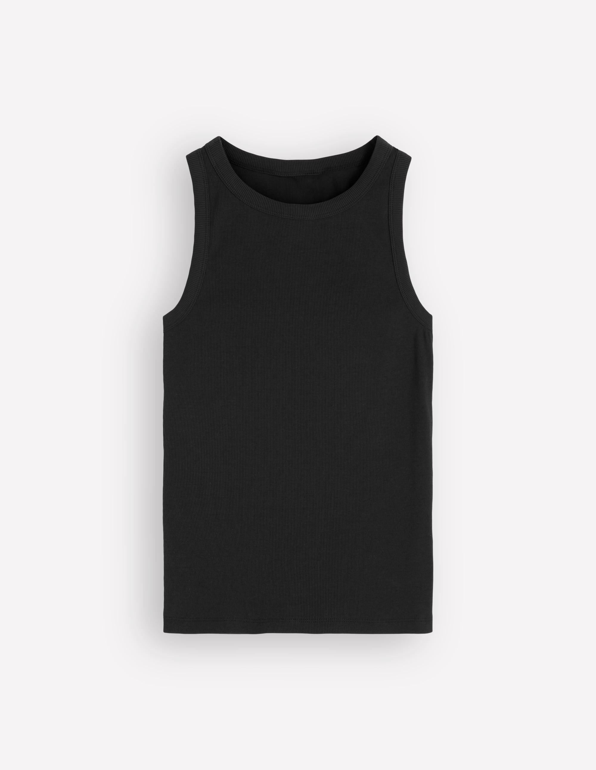 Ribbed Racer Vest-Black
