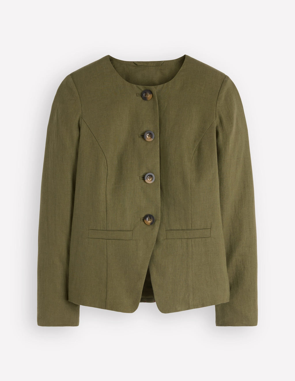 Hampstead Linen Blazer-Woodland Green