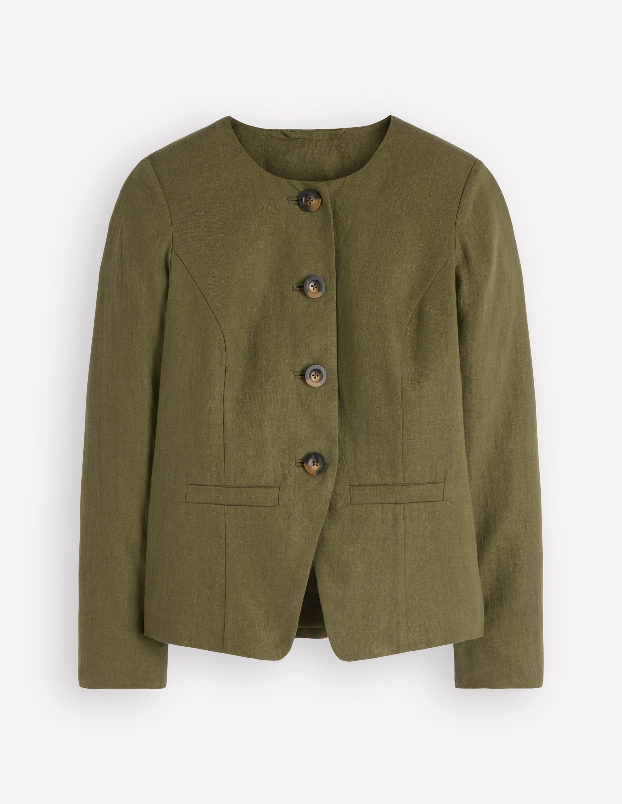 Hampstead Linen Blazer-Woodland Green