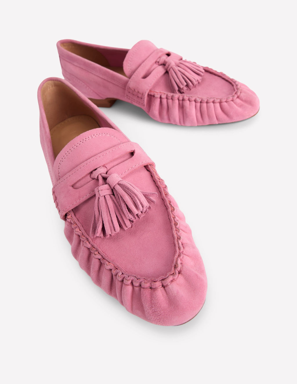 Soft Ruched Loafers-Pink Parfait