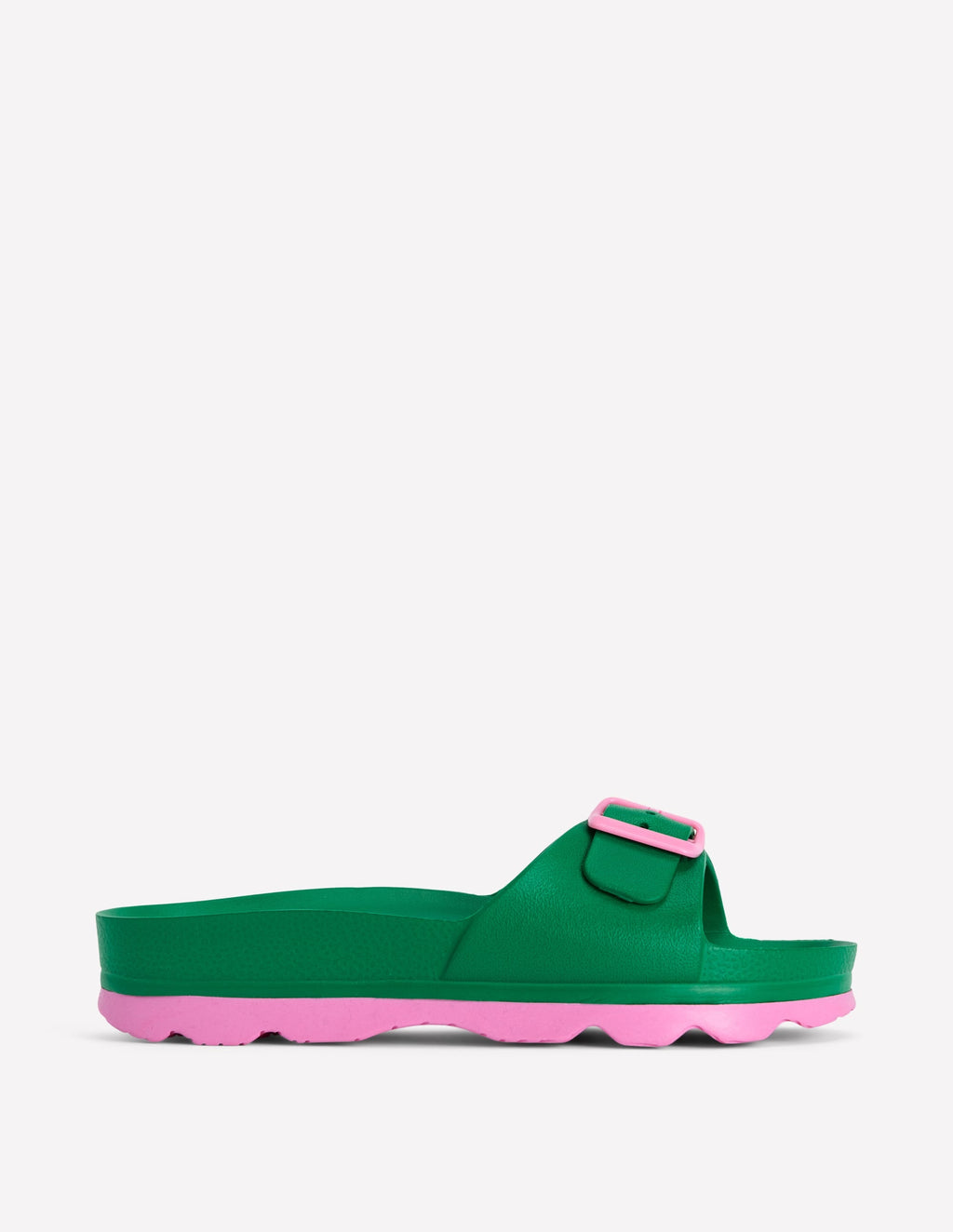 Lyla Single Buckle Sliders-Green/Pink