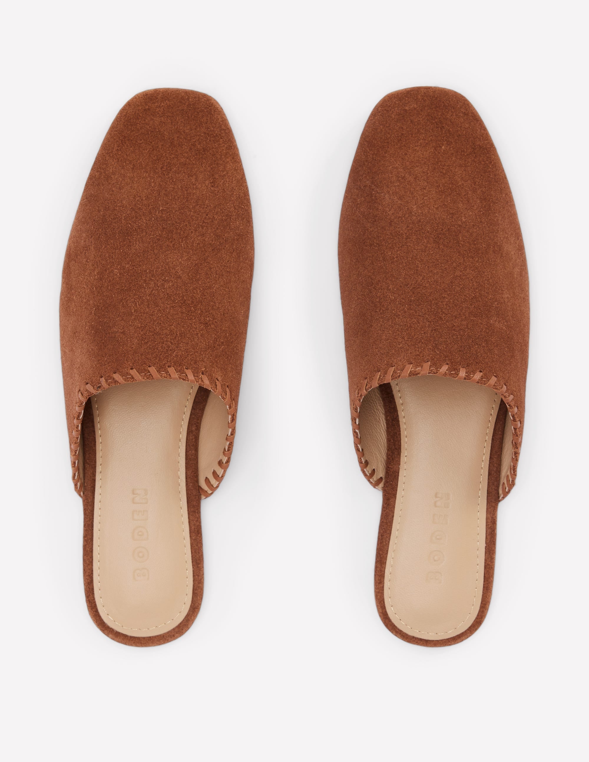 Mule Slipper Loafer-Tan Suede