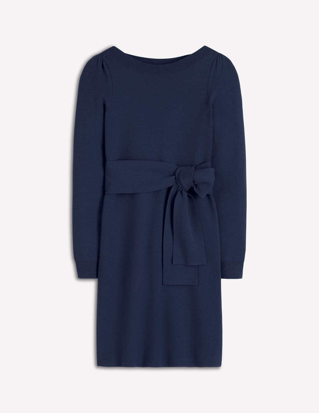 Tiana Tie Front Knitted Dress-Navy