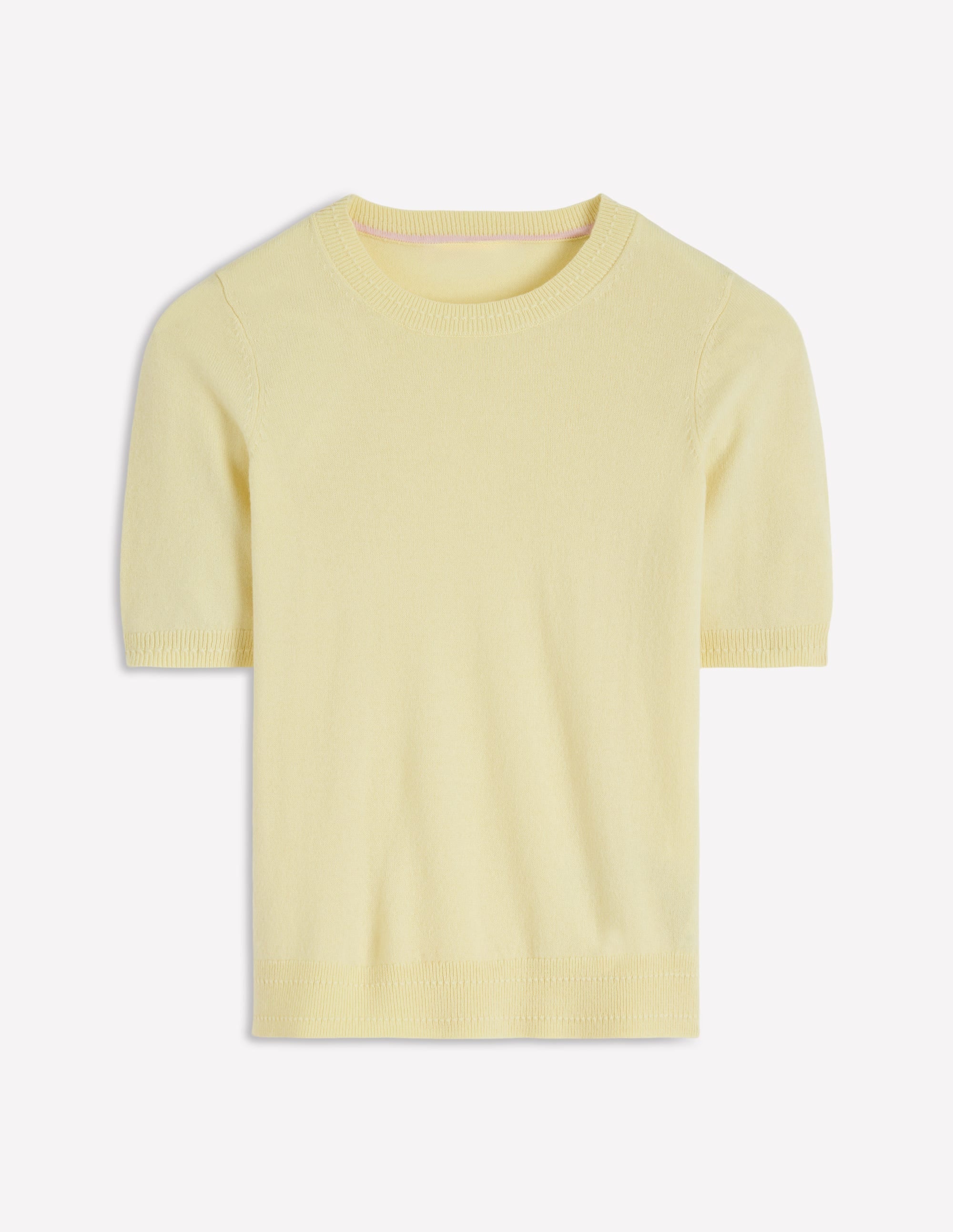 Eva Cashmere T-Shirt-Sandstone Yellow