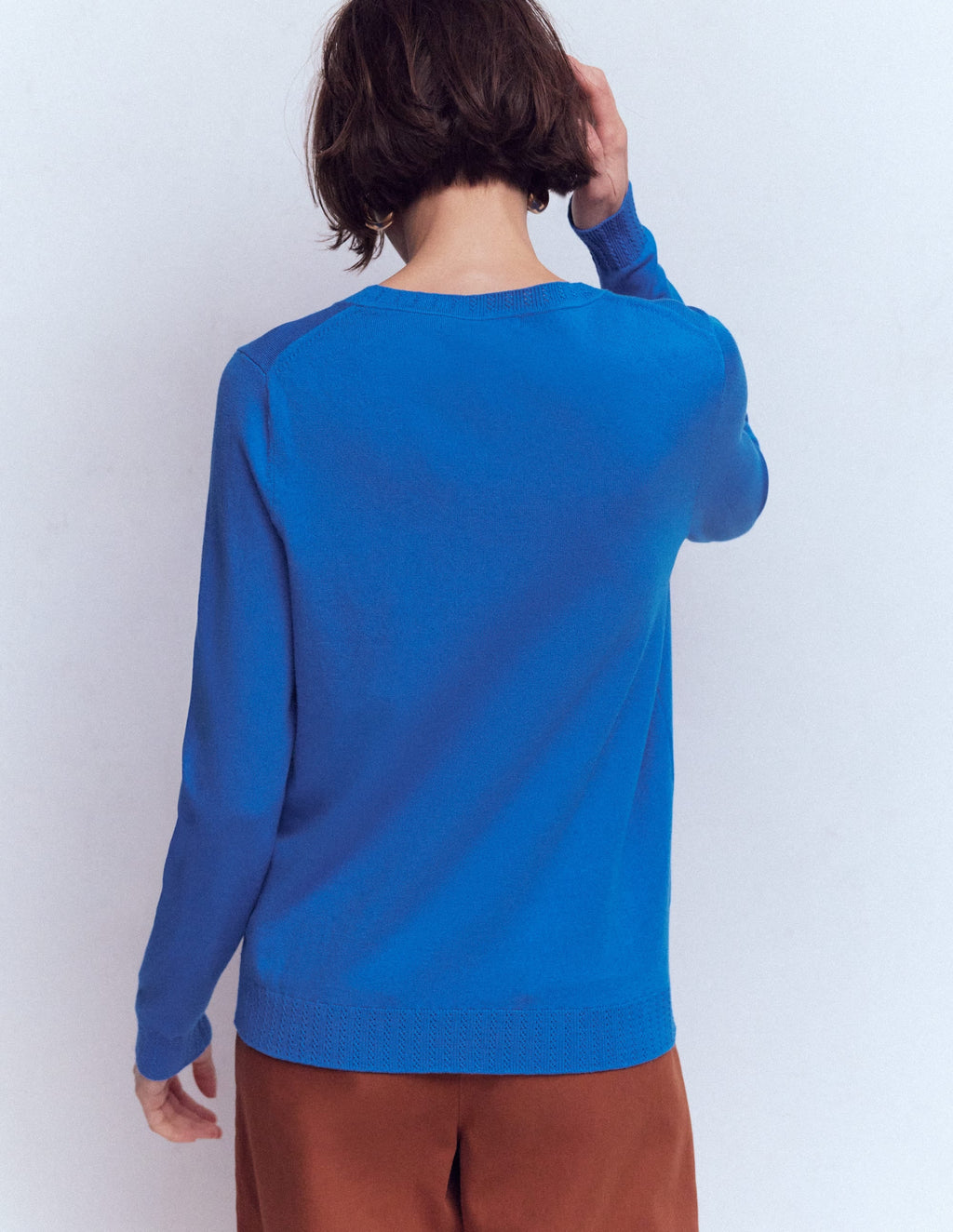 Emilia Cotton Crew Sweater-Kingfisher Blue