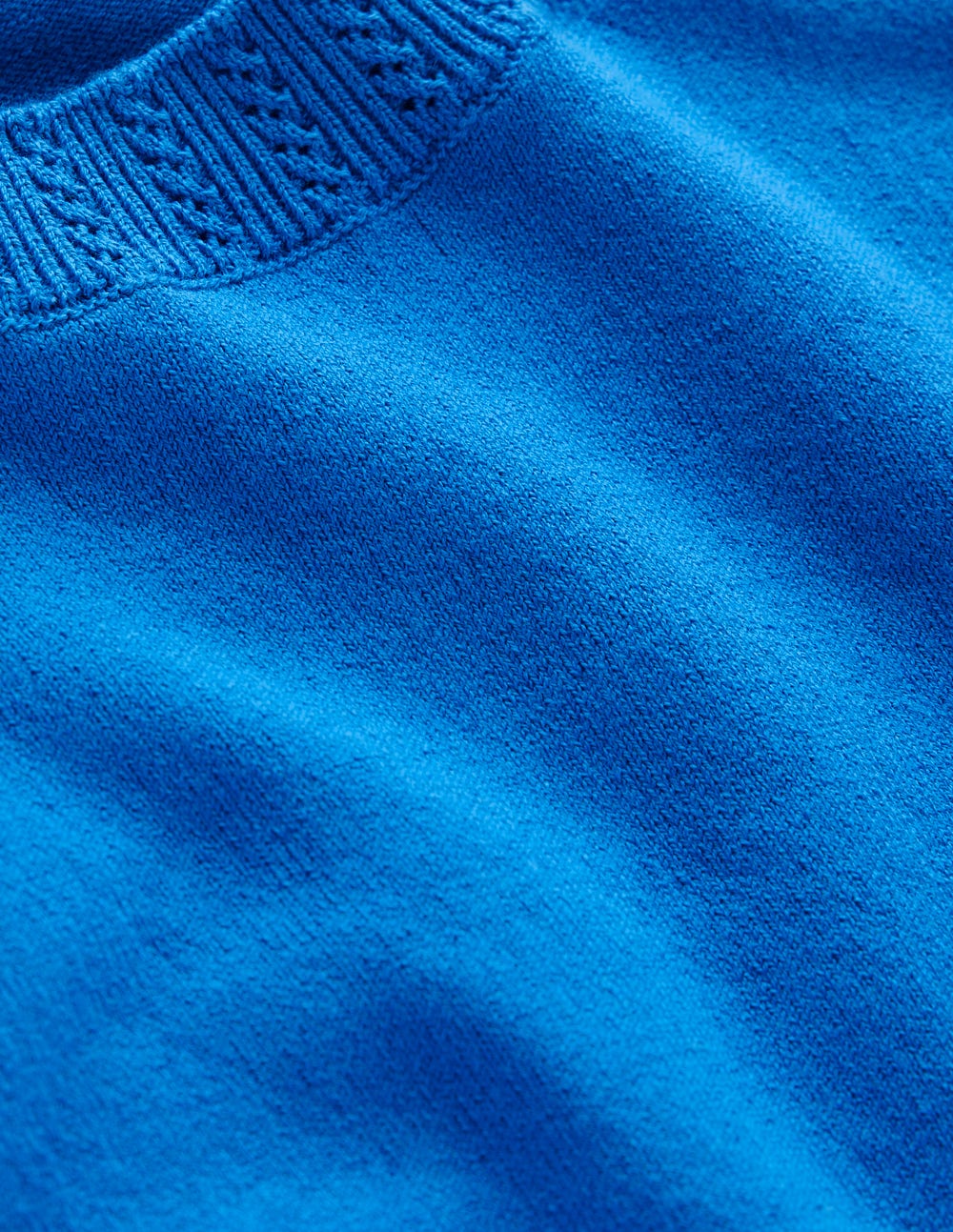 Emilia Cotton Crew Neck Vest-Kingfisher Blue