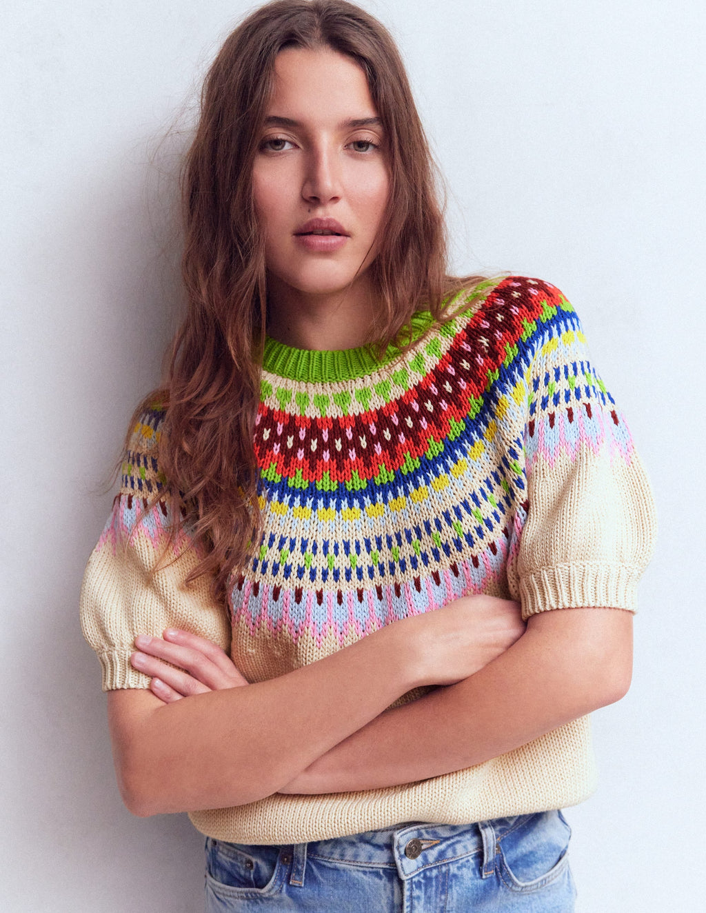 Margot Puff Sleeve T-Shirt-Oatmeal Melange