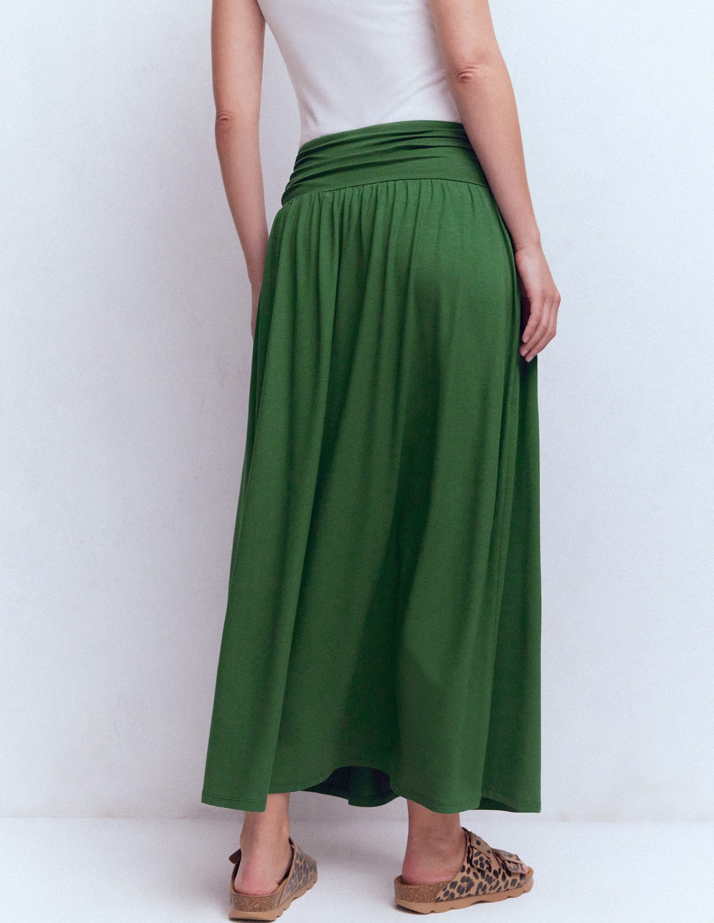 Rosaline Jersey Skirt-Hunter Green