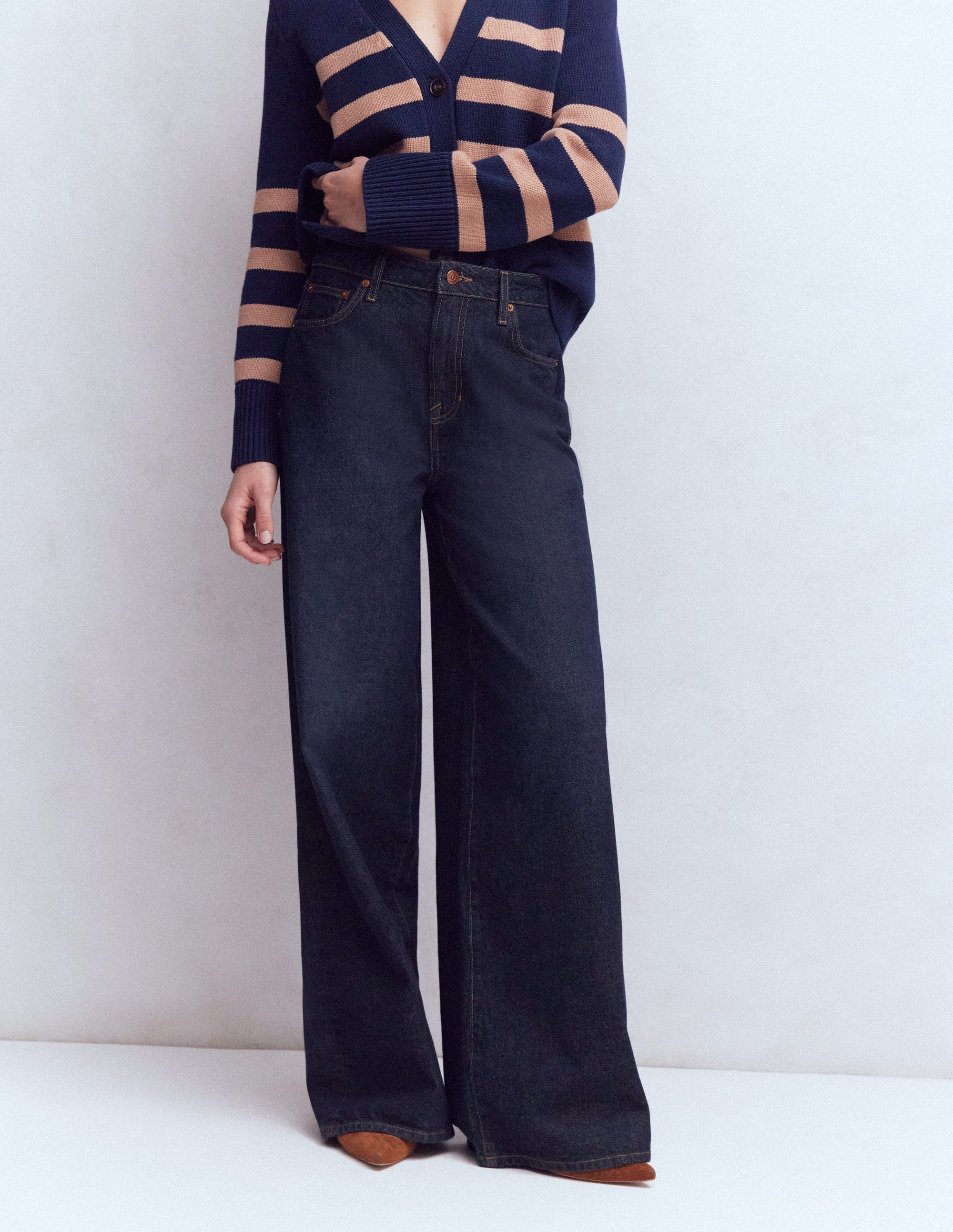 Relaxed Wide Leg  Jeans-Indigo