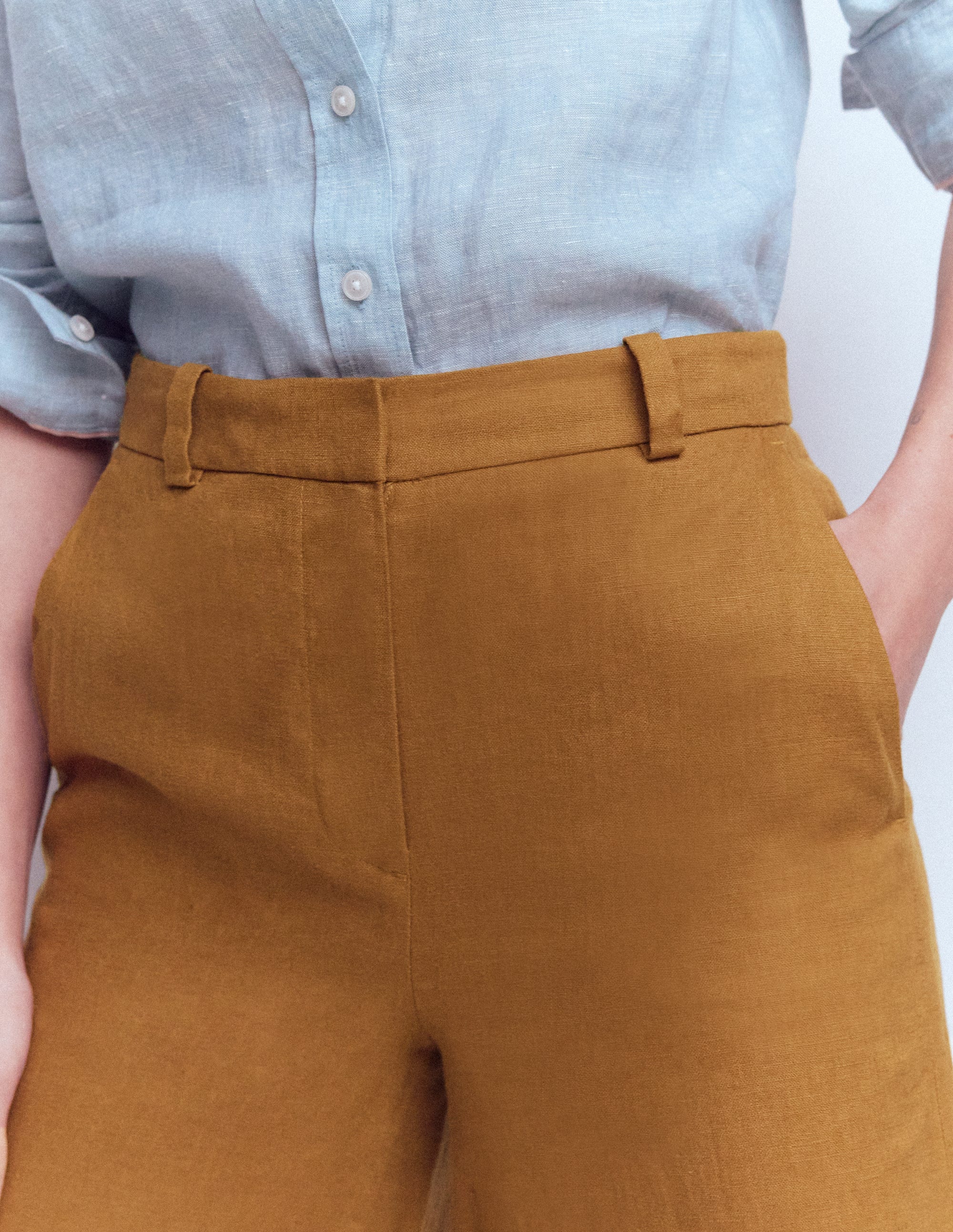 Belgravia Linen Pants-Gingerbread