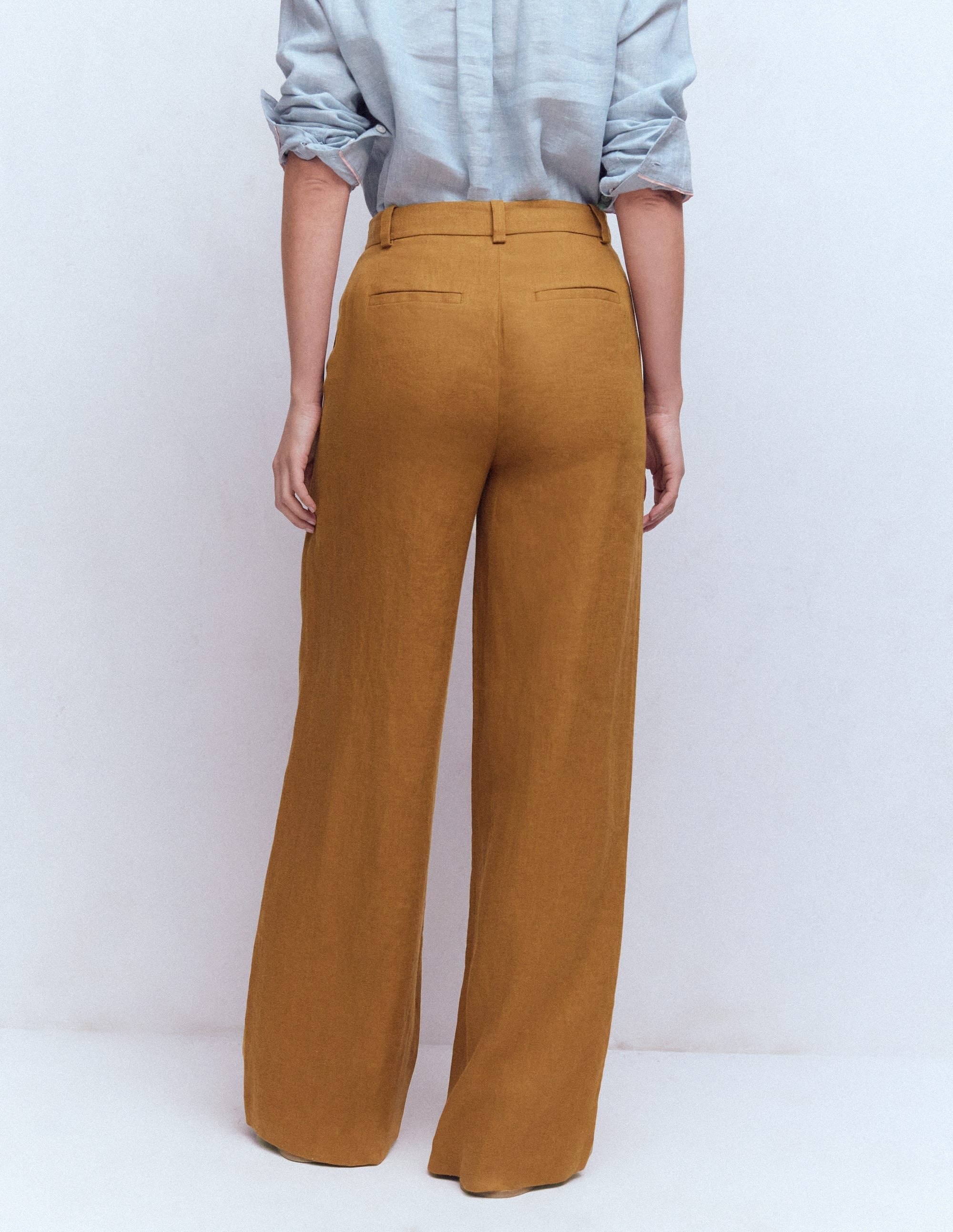 Belgravia Linen Pants-Gingerbread