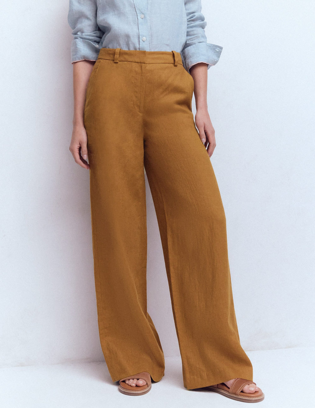 Belgravia Linen Pants-Gingerbread