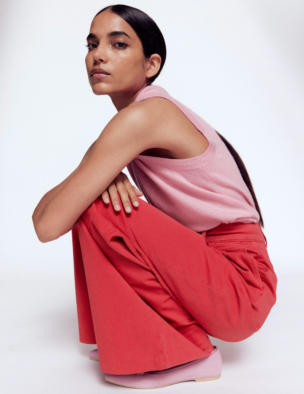 Kensington Wide Leg Pants-Poppy Red