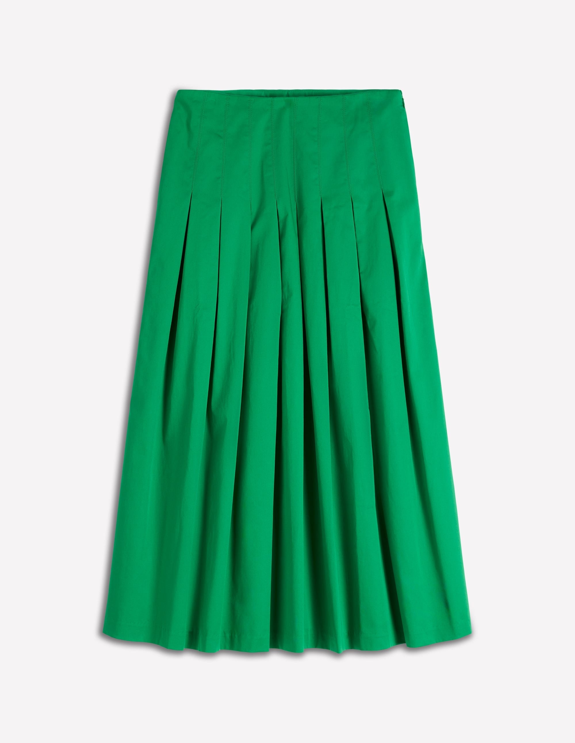 Valentina Cotton Sateen Skirt-Rich Emerald