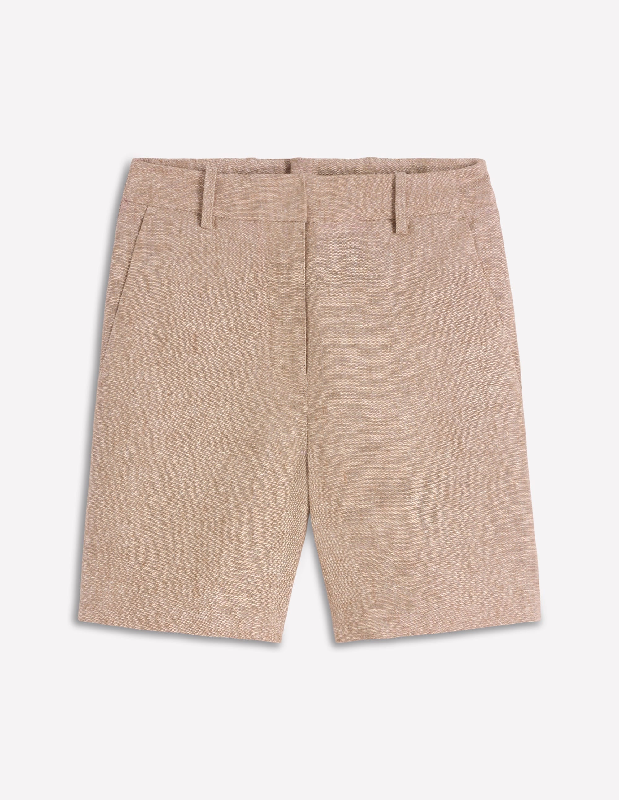 Belgravia Linen Shorts-Cappuccino Chambray