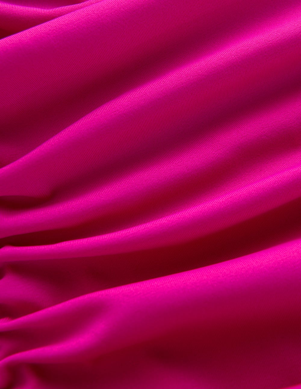 Pleated Cup Swimsuit-Bright Fuchsia