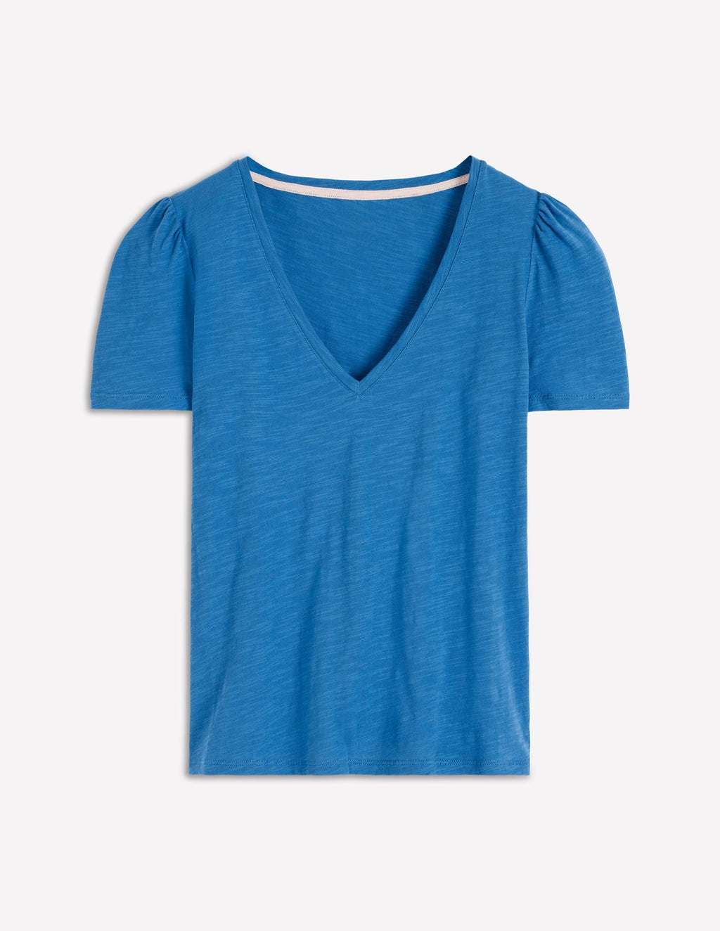 Sophie V-neck Slub T-shirt-Vallarta Blue
