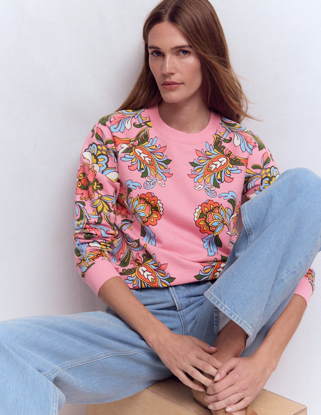 Emi Printed Sweatshirt-Multi, Botanical Flourish