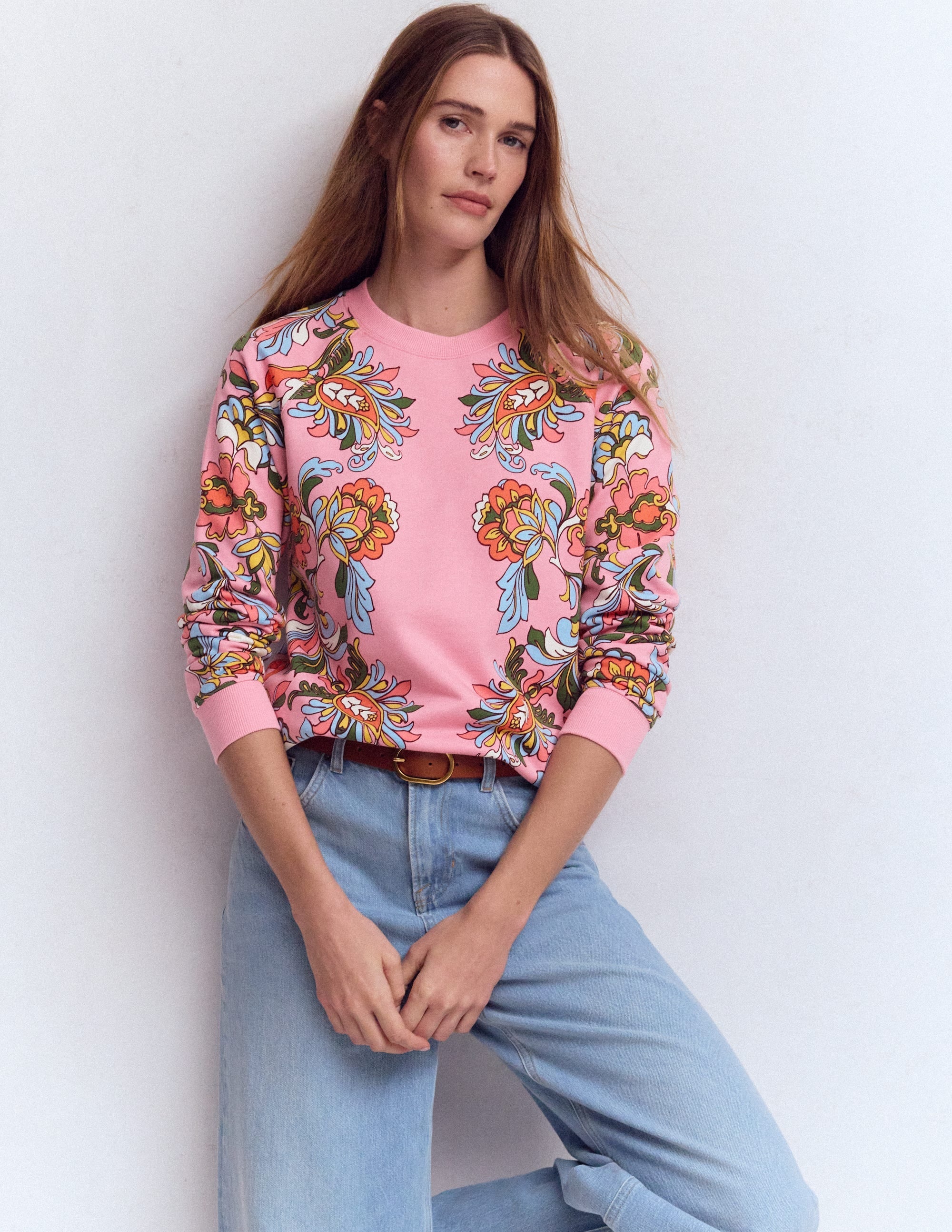 Emi Printed Sweatshirt-Multi, Botanical Flourish
